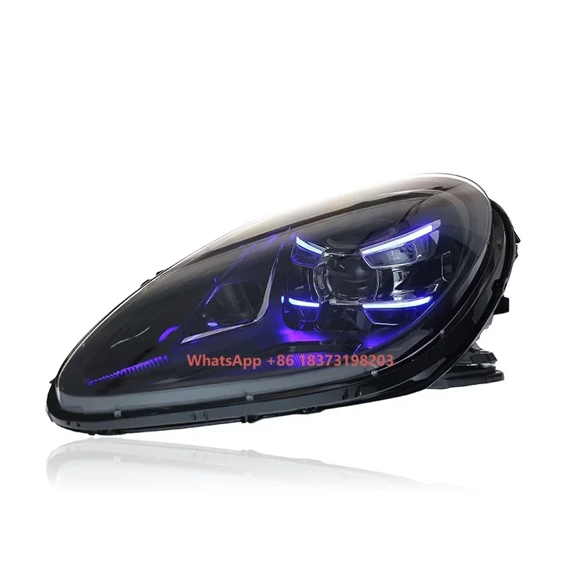 New High-End Full LED Daytime Running Light Lens for Porsche Macan 14-20 Headlight Assembly Modification 12V 6000K Color