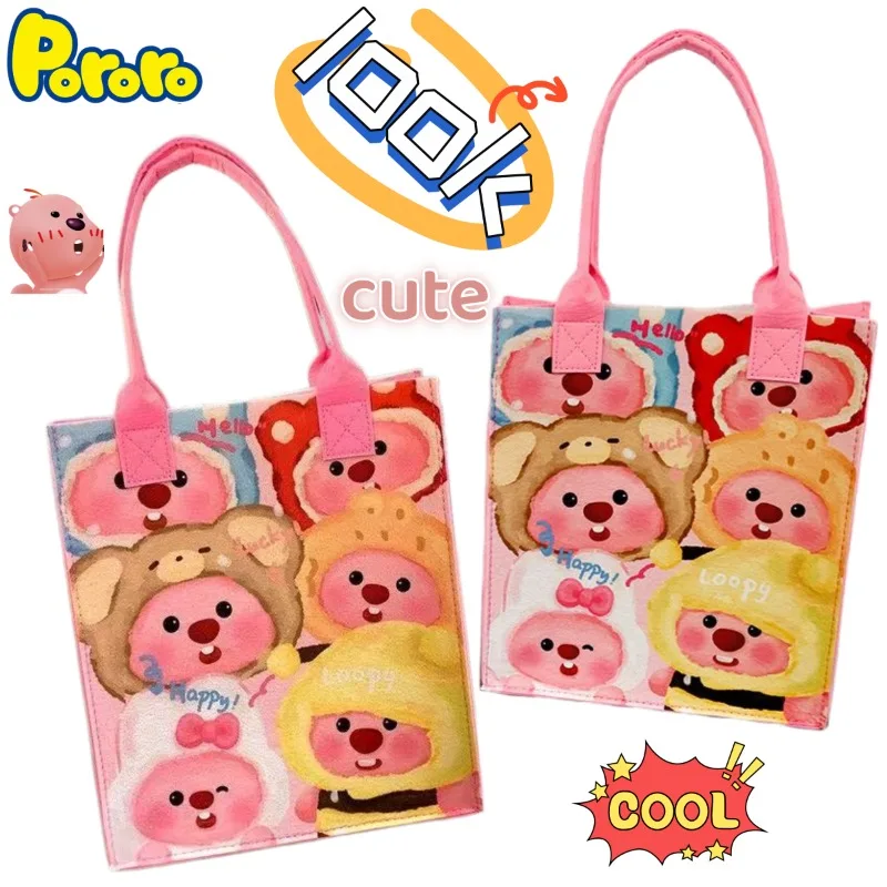 

Wholesale New Cute Loopy Felt Tote Bag, Anime Peripheral Cartoon Printed Shopping Handbag, Creative Holiday Gift for Girlfriend