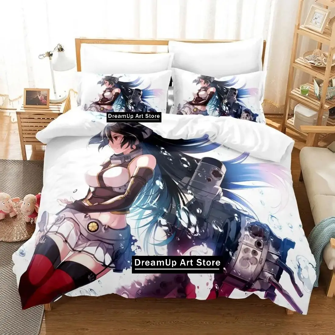 3D Print Fashion Anime Kantai Collection Bedding Set Boys Girls Twin Queen Full Size Duvet Cover Pillowcase Bed Adult Bedroom