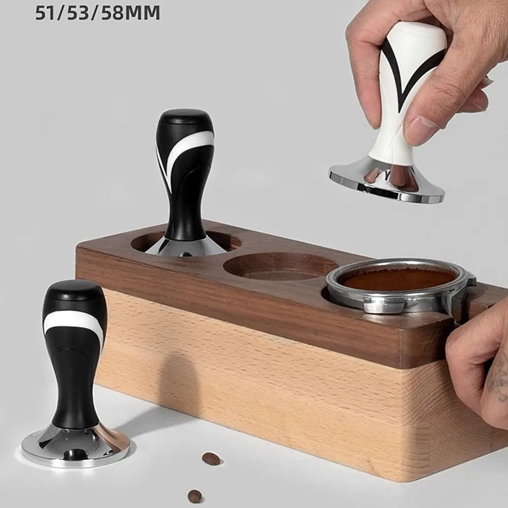 51/53/58mm Coffee Tamper Constant Pressure Flat Bottom Coffee Powder Press ABS Anti-slip Handle Coffee Leveler Professional Use