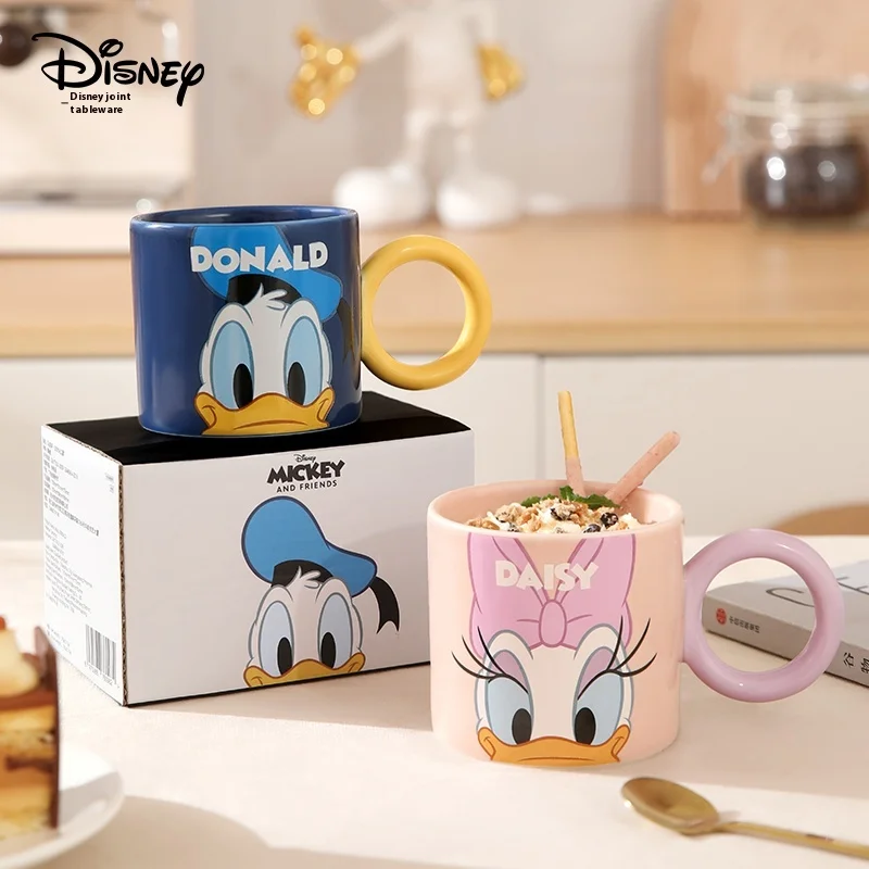 Disney Anime Mickey Minnie Ceramic Mug Cartoon Donald Daisy Duck Kawaii Drink Water Cups Couple Coffee Cup Kids Milk Mugs Gifts