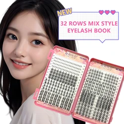 Flowerknow-Extensions de Cils Professionnels, Greffe Individuelle, Maquillage Doux, Grappe Personnelle, Grande Capacité, Vente en Gros, 32 Rangées