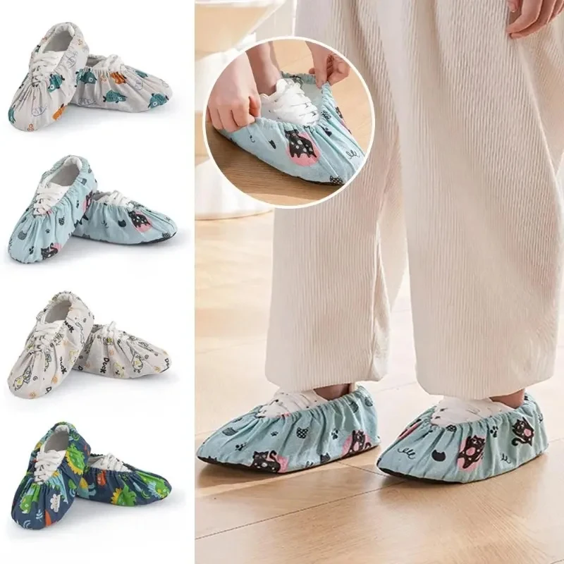 Washed Cloth Shoe Covers Reusable Thick Wear-resistant Foot Shoe Cover Indoor Dust Foot Cover Household Non-slip Overshoes Home
