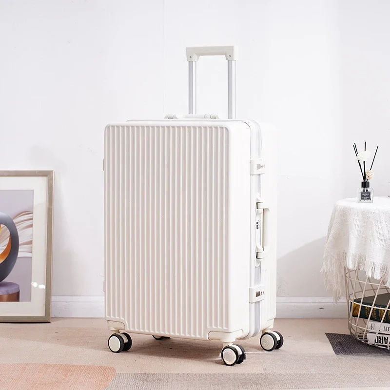 Aluminum Frame Rolling Luggage Travel Suitcase Fashion Large Capacity Trunk Carry-on Trolley Case Password Durable Luggage Box