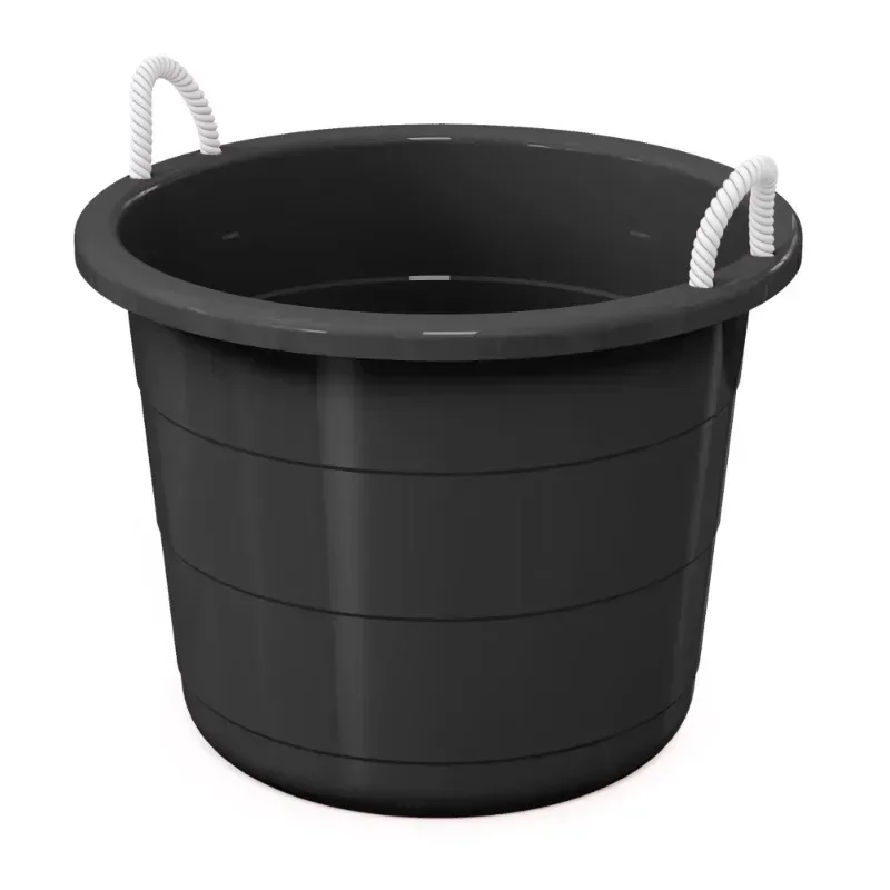 

Mainstays Flexible 17 Gallon Plastic Tub with Rope Handles, Black