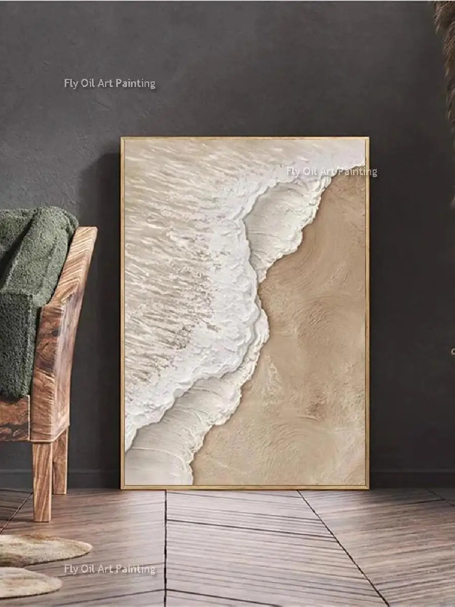 لوحة زيتية تجريدية حديثة كبيرة باللون الأسود والأبيض السميك على القماش لوحة جدارية مزخرفة مرسومة يدويًا لديكور المنزل