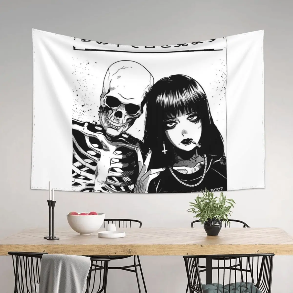 

Japanese Vaporwave Spooky Love Tapestry Wall Decoration Items Decor Home Decoration Aesthetic Bedrooms Decor Tapestry