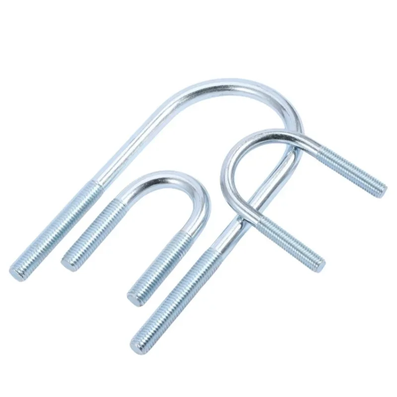 M6 M8 Carbon Steel U-Bolt Round Bend U Clamp Screws Pipe Fixing Square Clamp Fastener Bolts