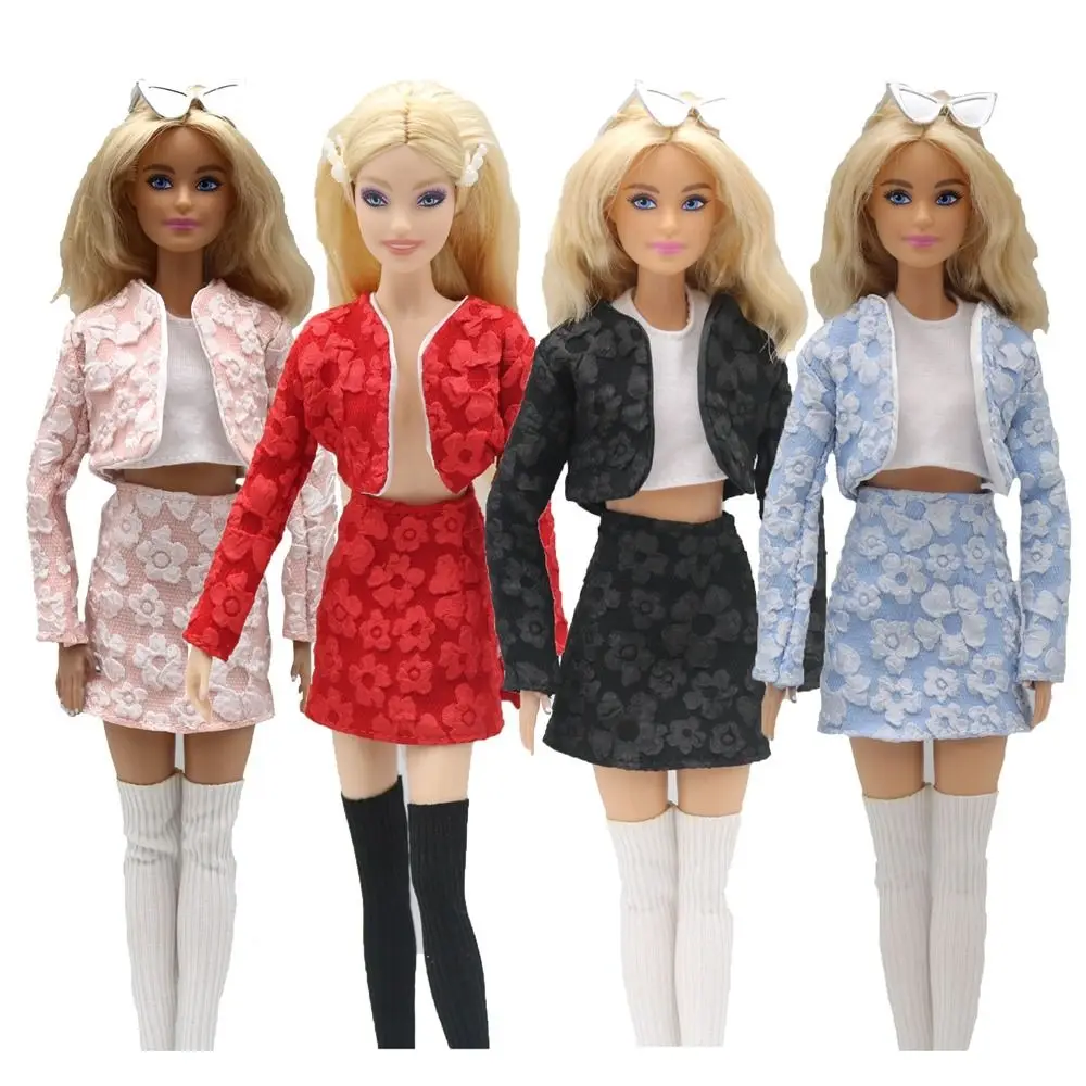 1 Set 1/6 Pop Mode Casual Kleding Winter Kleding Elegante Jas Rok Handgemaakt Meisje Pop Dragen Sokken Set Voor 29 ~ 32 Cm Pop