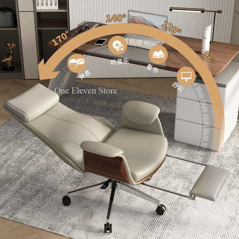 Swivel Reclining Ergonomic Chair Lounge Designer Reading Luxury Swivel Chair Bedroom Comfy Chaise De Bureaux Office Furniture