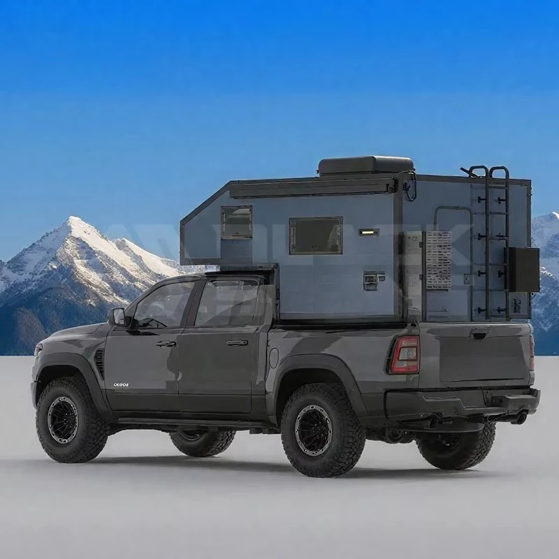 New Innovative Model Factory Customized Truck Camper Camping Slide in Truck Camper for Rv Travel Wohnkabine