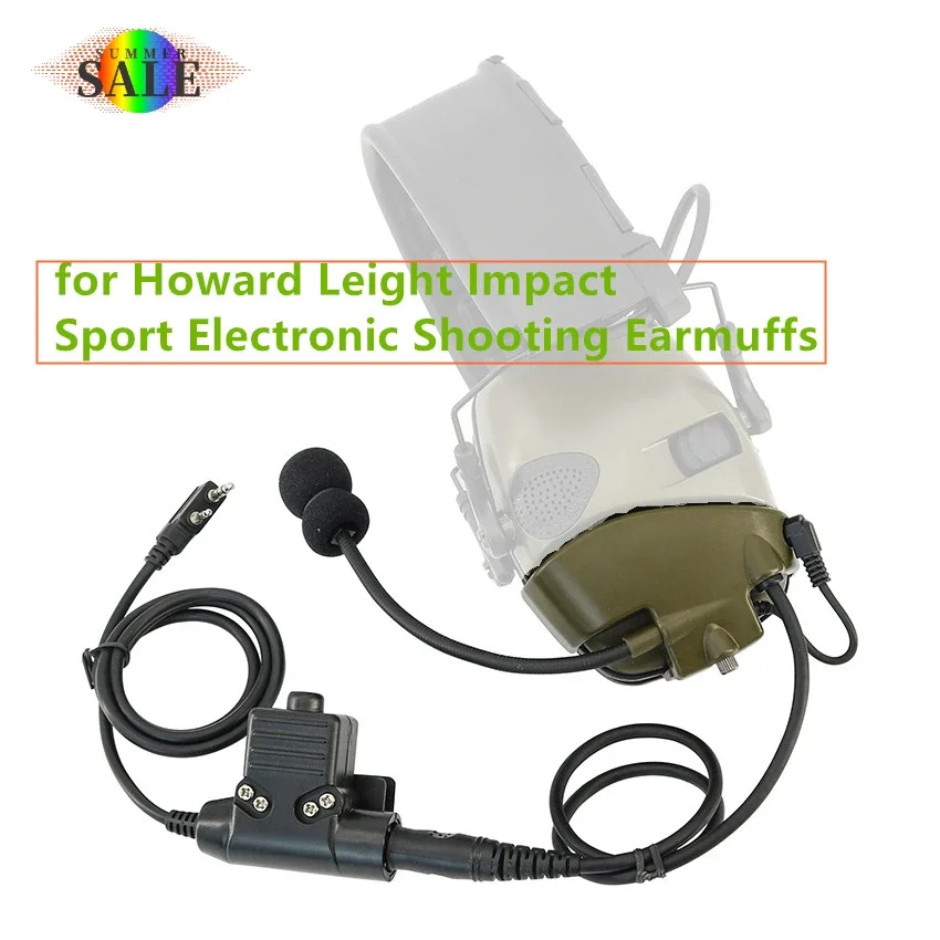 2024 NEW Tactical Headset Adapter Microphone and U94 PTT for Howard Leight Impact Sport Airsoft Electronic Shooting Earmuffs