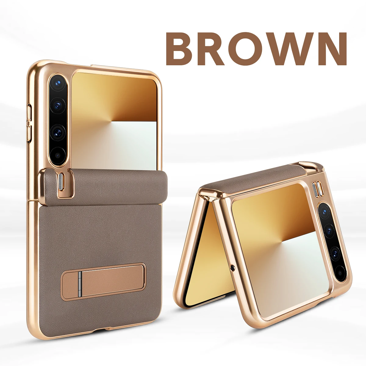 

For Huawei Pura X Case High-end Leather Auto-Rebound Magnetic Suction Hinge Protection Moisture Proof Plated Fine Grip Cover