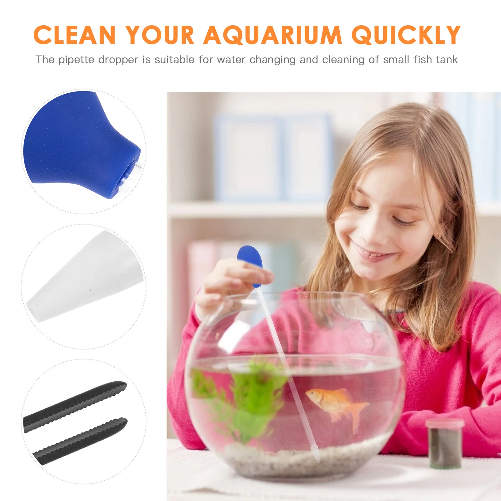 

4 Pcs Tweezers for Fish Tank Aquarium Water Changer Waste Remover Plant Cleaning Tools Coral Feeder Pipette Dropper Clear