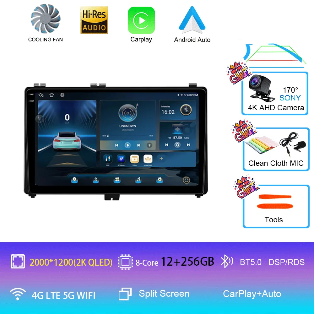 Android 16 voor Toyota Corolla Auris 2017 2018 Carplay Auto GPS Navigatie Autoradio DSP Head Unit BT Videospeler 2 Din Stereo