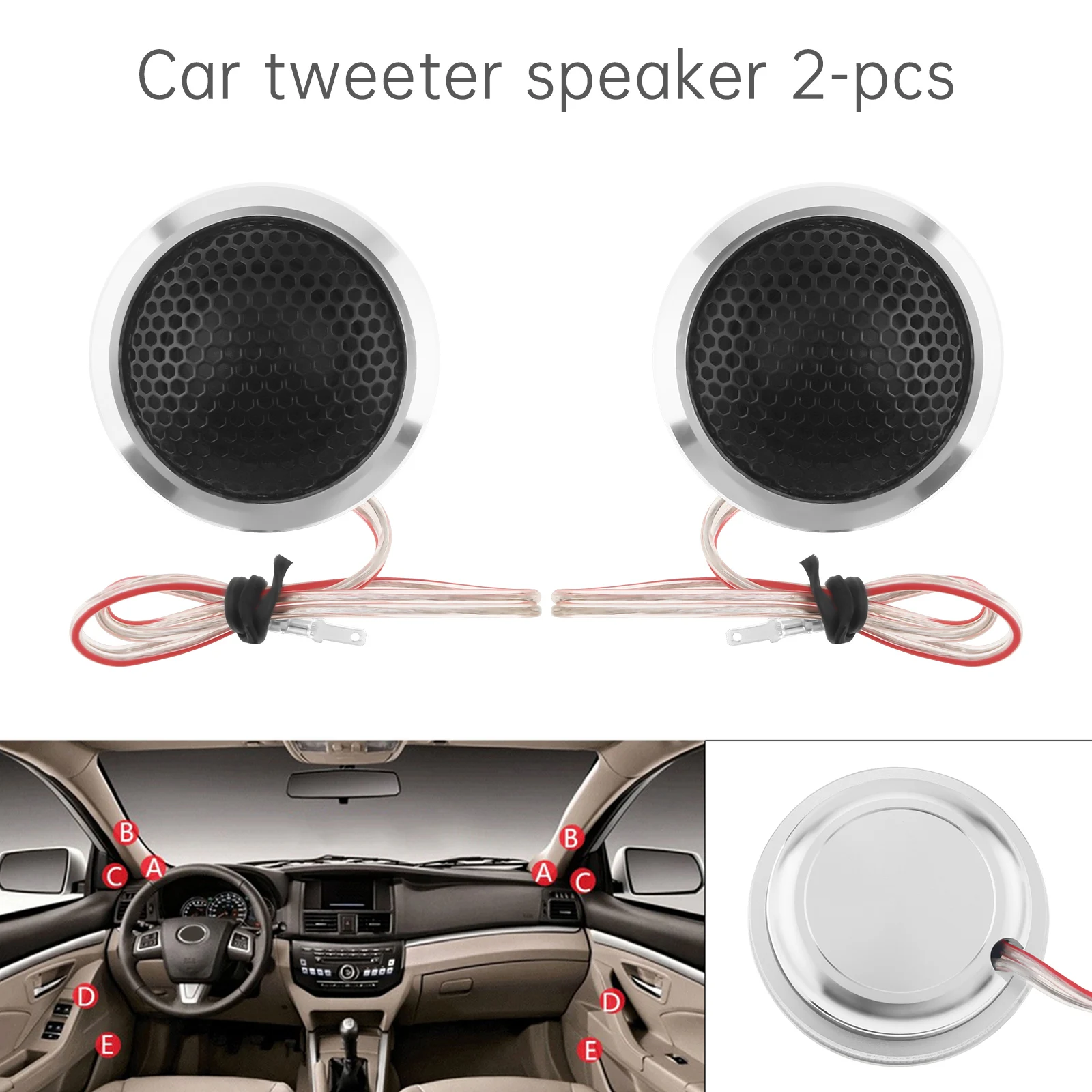 2 uds 1,5 pulgadas 250W T25 aleación de aluminio Mini altavoces Tweeter domo de alta eficiencia para sistema de Audio de coche