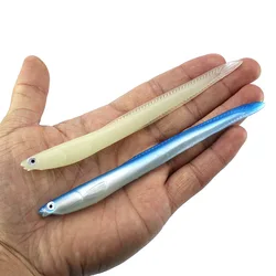 Fishing Lure Simulation Eel Soft Bait 14cm 6.3g Loach Glow Fish PVC Long Artificial Lures Lot 5 Pieces SALE