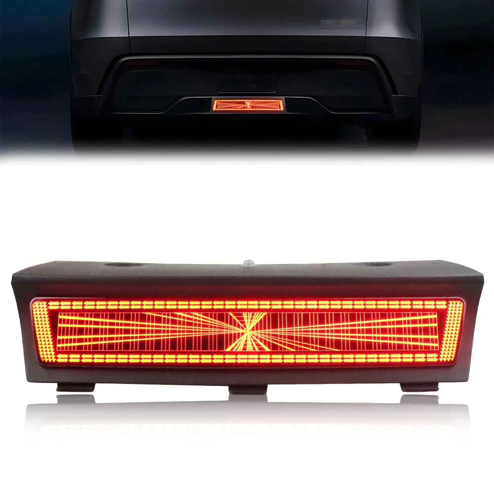 1PCS For 2025 2026 Tesla Model Y Refresh (Juniper) Rear 3rd Brake Lights Pilot Light Bumper Tail Light Stop Light Lamp Red LED