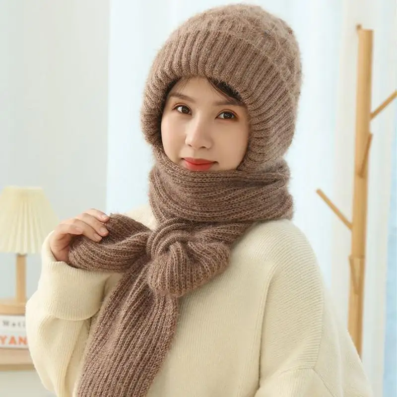 Ear Guard Hat Neck Ear Protective Scarf Hat With Integration Beanies Scarves For Cold Weather For Traveling Hiking Camping