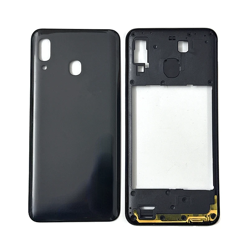 

Housing Middle Frame+Battery Back Cover Rear Cover with Camera Lens Repair Parts for Samsung Galaxy A20 A205 SM-A205F A205DS