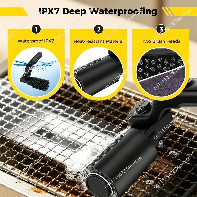 Portable Electric BBQ Brush For Grill Heavy Oil Stain Cleaning Tool For Outdoor Activities