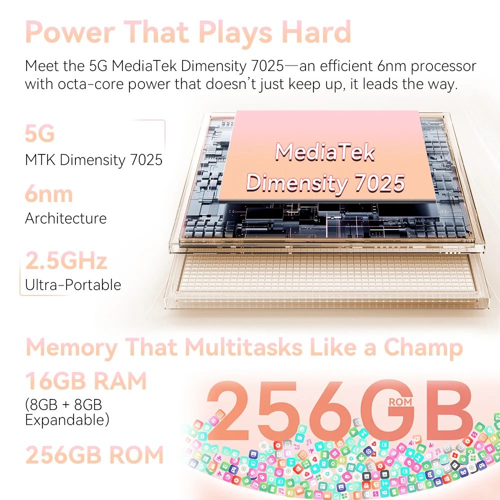 Smartphone 5G Cubot X100, Android 15, Dimensity 7025, 6 nm, 2,5 GHz, pantalla de 6,88 pulgadas y 120 Hz, 16 GB de RAM (8 GB + 8 GB ampliados), 256GB de ROM, cámara 64MP, batería 5100mAh, celulares baratos, celular NFC