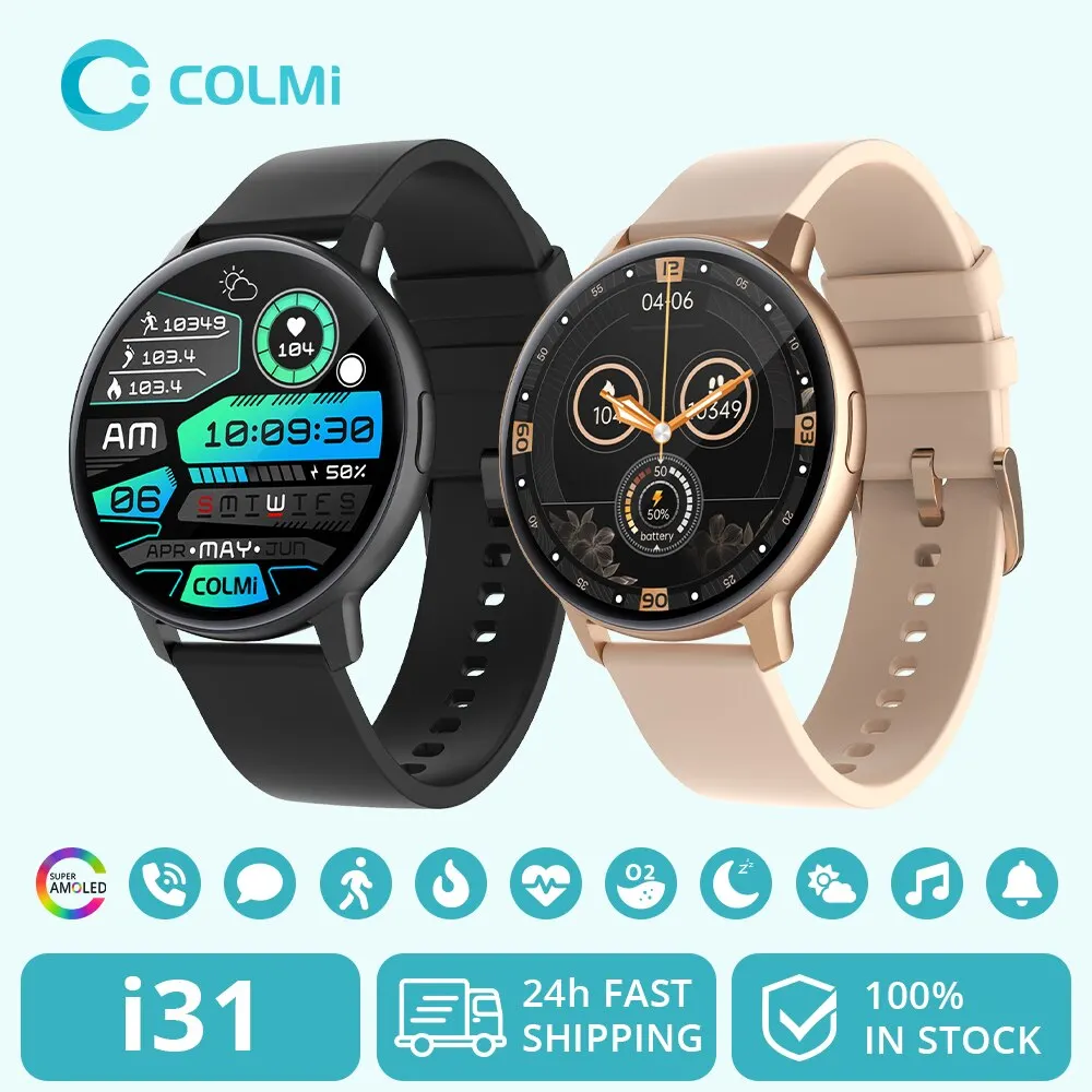 COLMI I31 Smartwatch schermo AMOLED da 1.43 pollici 100 modalità sportive durata della batteria di 7 giorni sempre in esposizione Smart Watch uomo donna