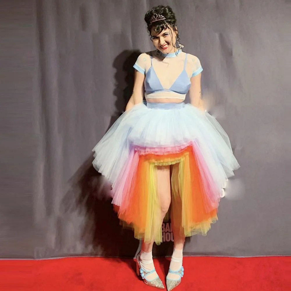 

Асимметричная красочная юбка-пачка с пышными многоярусными оборками для женщин, для праздников, вечерних мероприятий, дней рождения, фотосессий невест