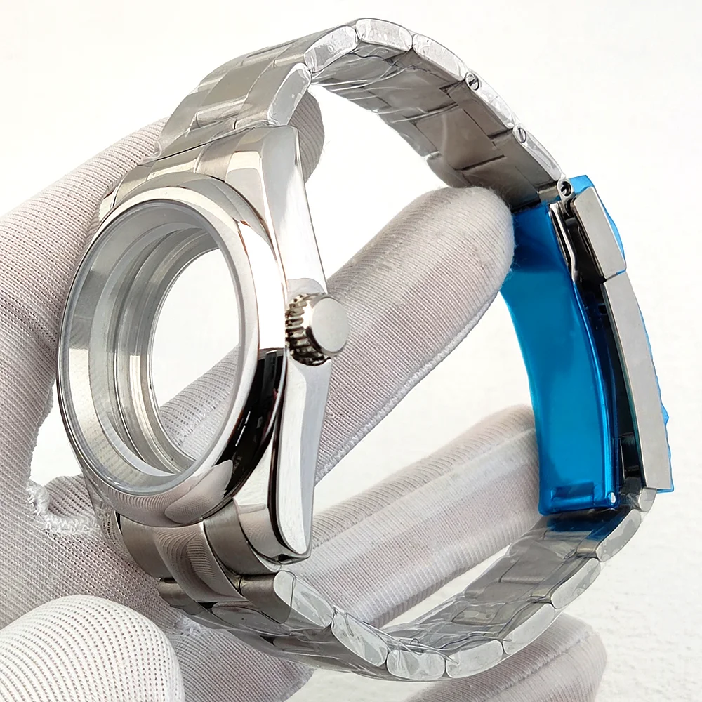 Cassa per orologio da uomo di lusso da 39 mm NH35 Custodia per quadrante da 28,5 mm Custodia impermeabile in vetro zaffiro in acciaio inossidabile 904L Custodia per orologio NH35