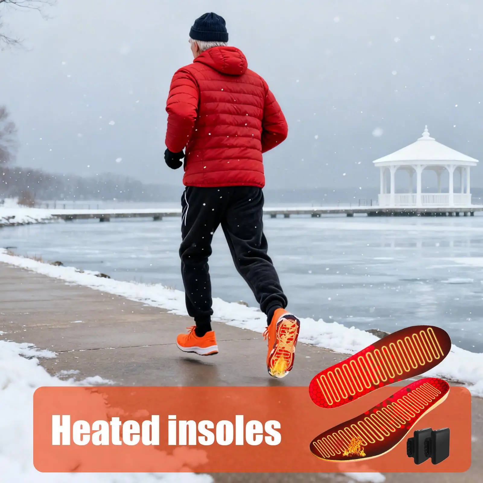 

Heated Shoe Insoles 5000Mah Remote Control Adaptable Foot Warmer For Camping Skiing Motorcycling Traveling Biking Fishing