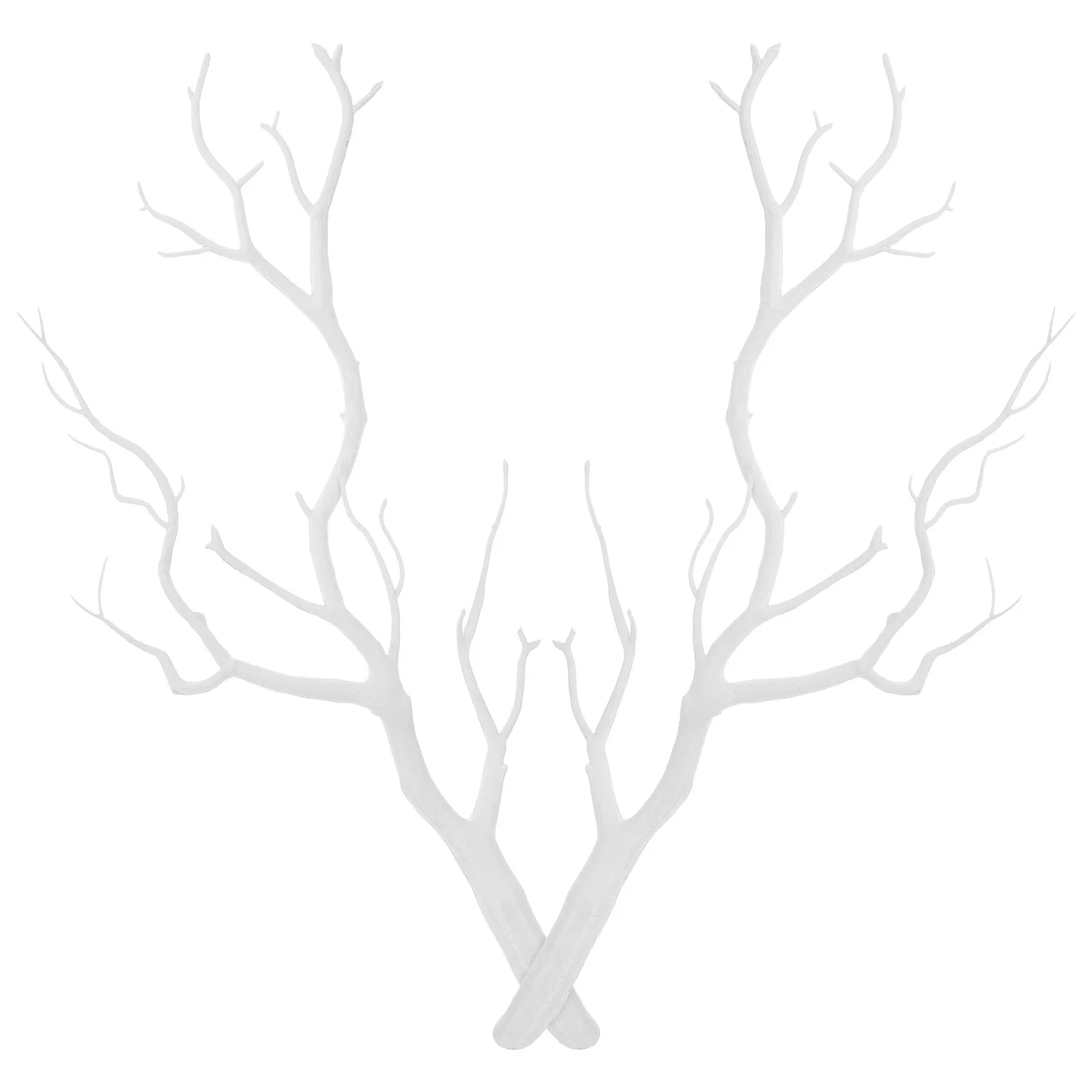 2 قطعة فروع شجرة بيضاء اصطناعية فو السيقان الزخرفية زهرية ديكور عيد الميلاد الأغصان ديكور المنزل فروع شجرة بيضاء #5