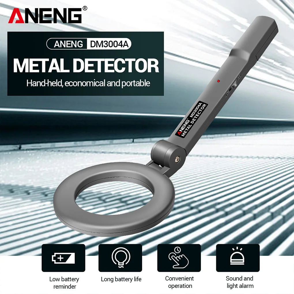 ANENG DM3004A Metal Detector Battery Operated Handheld Scanner Professional Search Tool Office Hotel Bar Safety