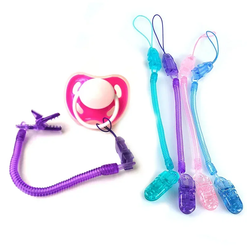 Baby Infant Toddler Dummy Pacifier Spring Soother Nipple Clip Chain Holder Strap Anti-lost Chain Baby Chew Toy