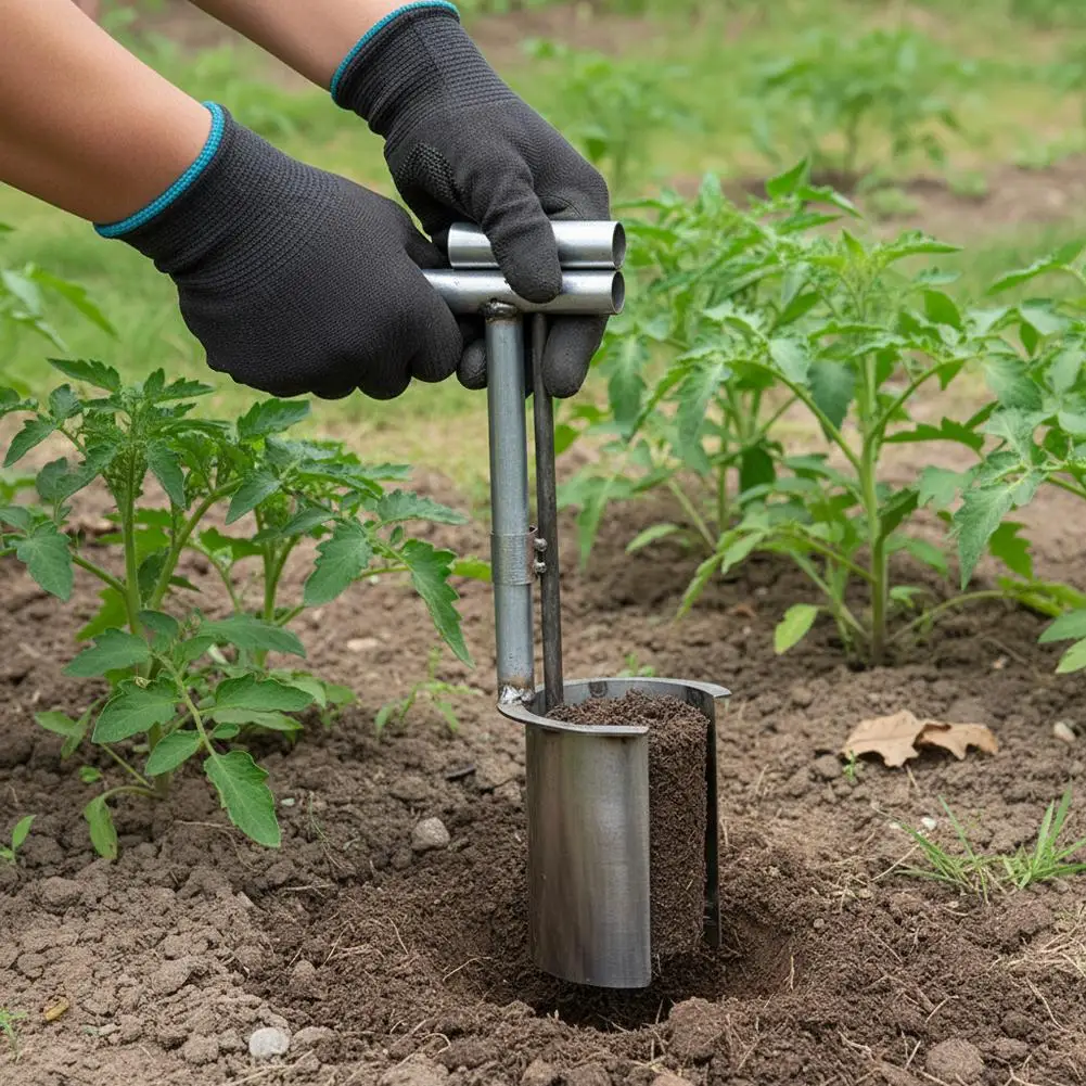 Efficient Handheld Seedling Transplanter Stainless Steel Planting Seed Dispenser Vegetable Agricultural Garden Farming Tool