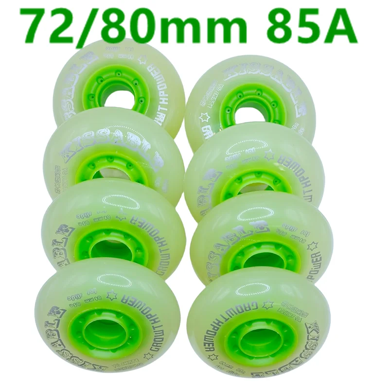 Roda deslizante para skate, roda verde, frete grátis, 72mm, 80mm, 85A