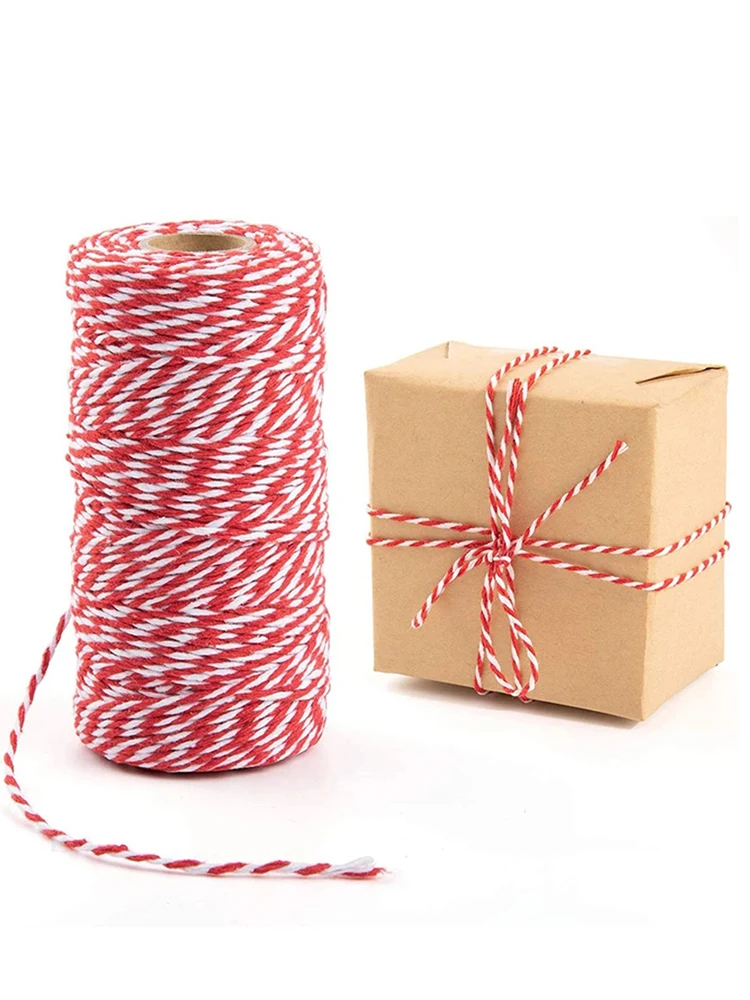 

Natural Cotton Rope ​328Feet 2mm Colorful Twisted String Cotton Cords Ropes for Handmade Christmas DIY Gift Wrap Home Decoration