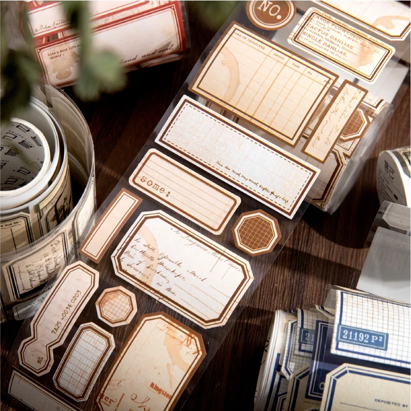 Journal GO 7.5x200cm Vintage Journal Masking Tape Time Knows Taste White Kraft Tape Scrapbooking Journal Label Stationery