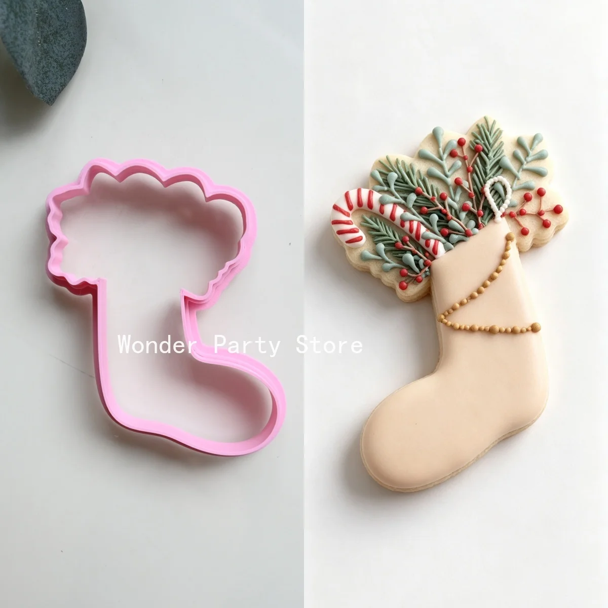 Christmas Socks Elk Cookie Cutter Merry Christmas Deer Embossing Stamp Biscuit Mold for Happy New Year Xmas Party Baking Tools