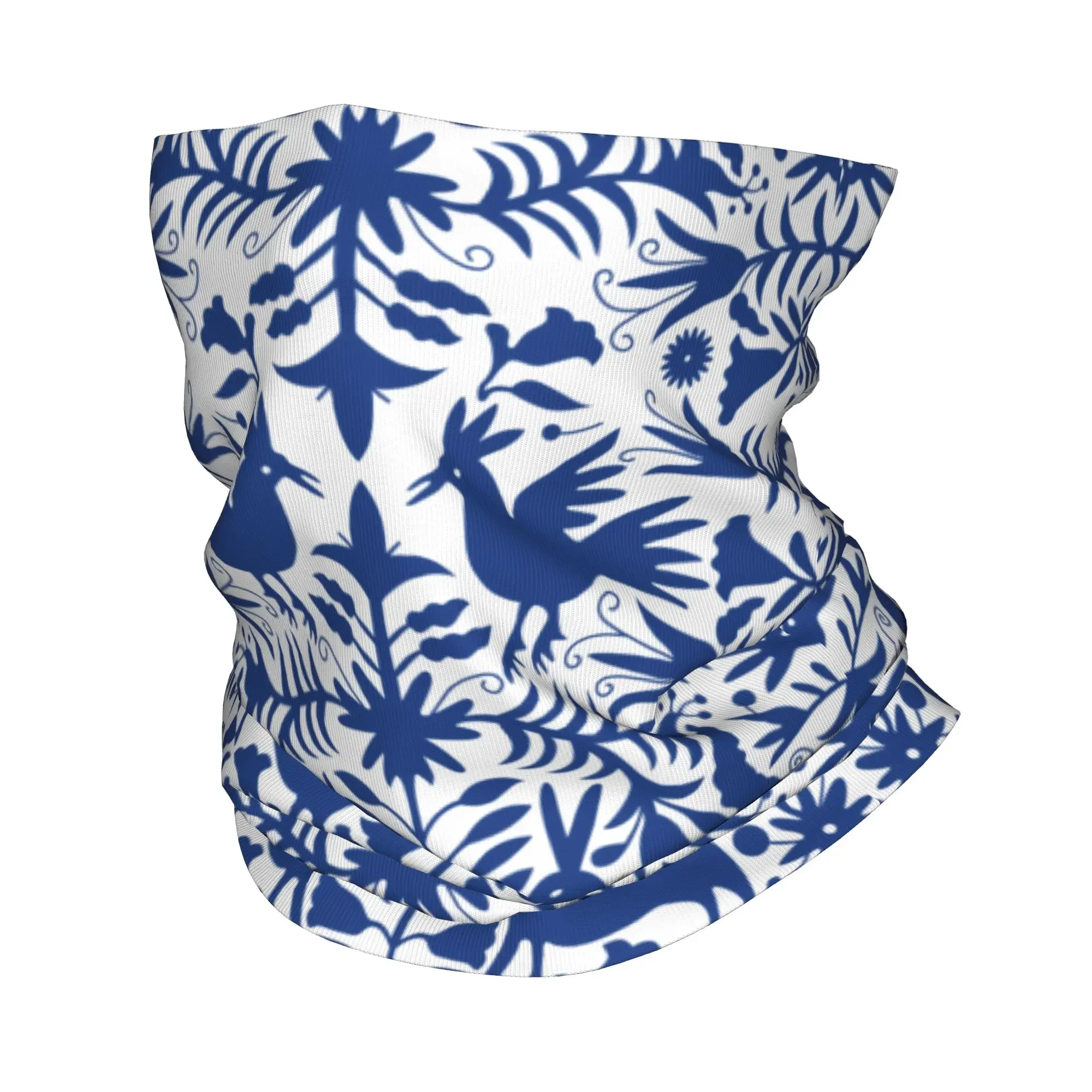 New Otomi Birds Mexican Flowers Bandana Neck Gaiter UV Protection Face Scarf Cover Women Men  Headband Tube Balaclava