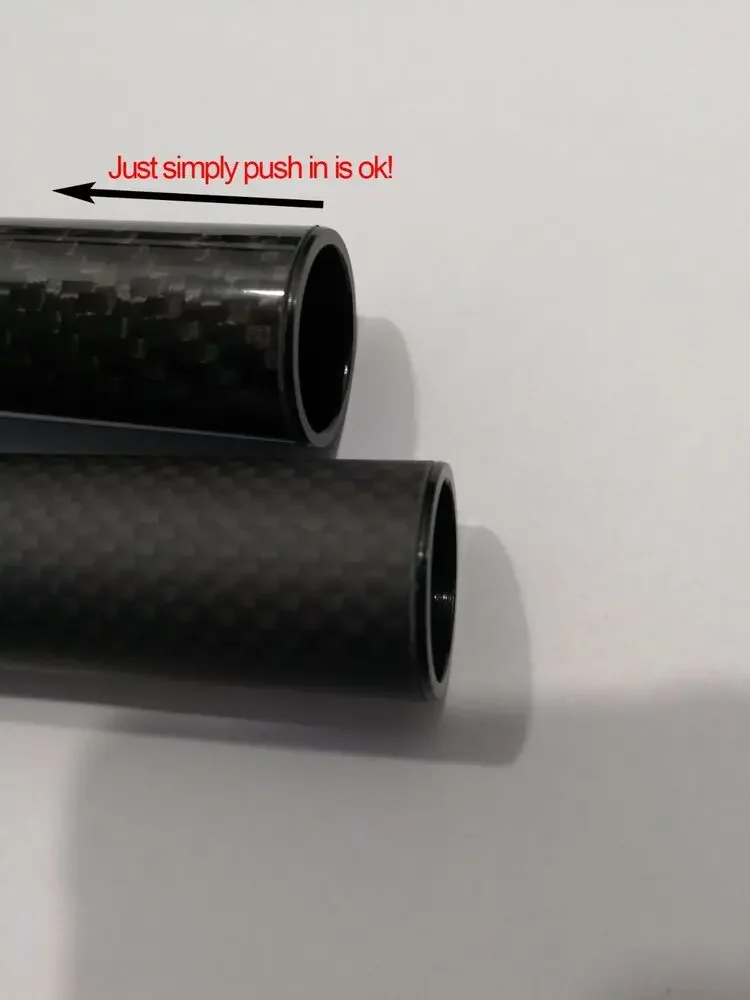 2-Pack Carbon Fiber Tube Aluminum Reinforced Sleeve Set - 20/25/30mm OD for RC Drone Frames, Robotics & Industrial Applications