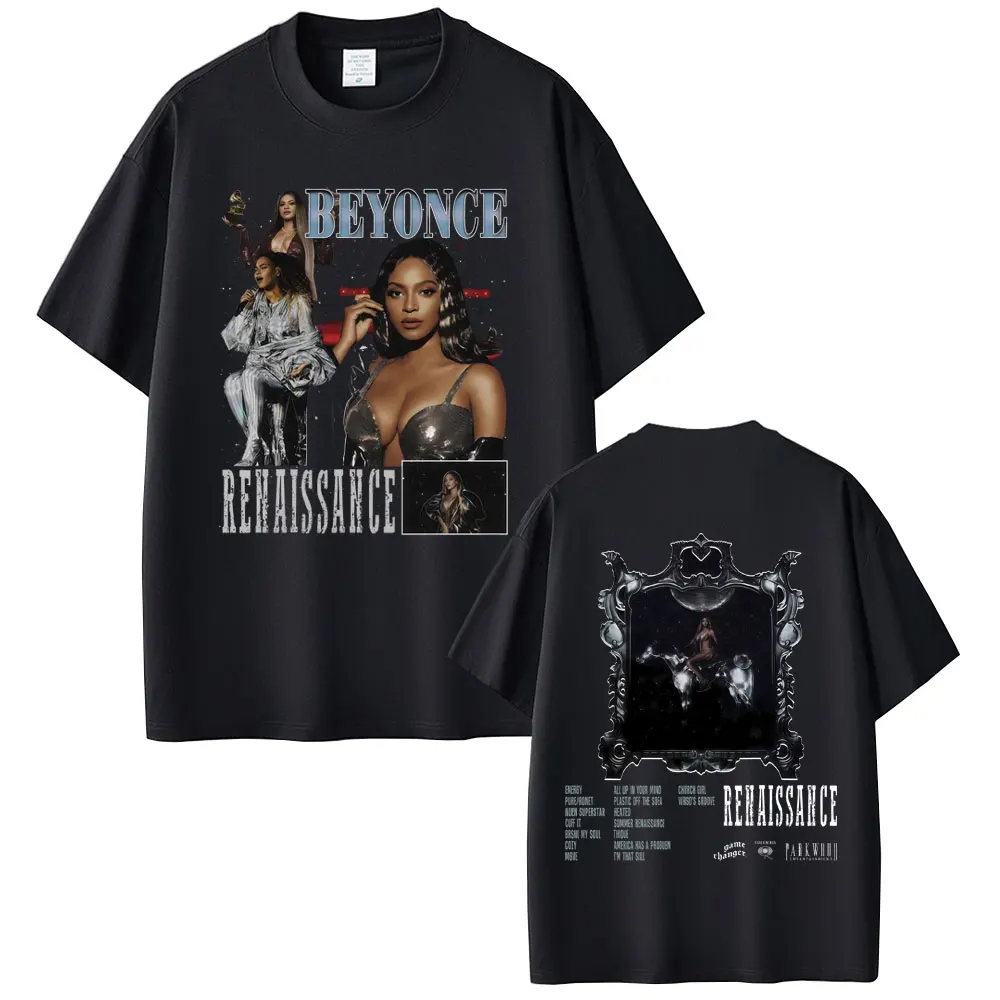 

Rapper Beyonce RENAISSANCE Album Graphic T-shirts Men Women Fashion Hip Hop Oversized T-shirt Male Casual Cotton Vintage T Shirt