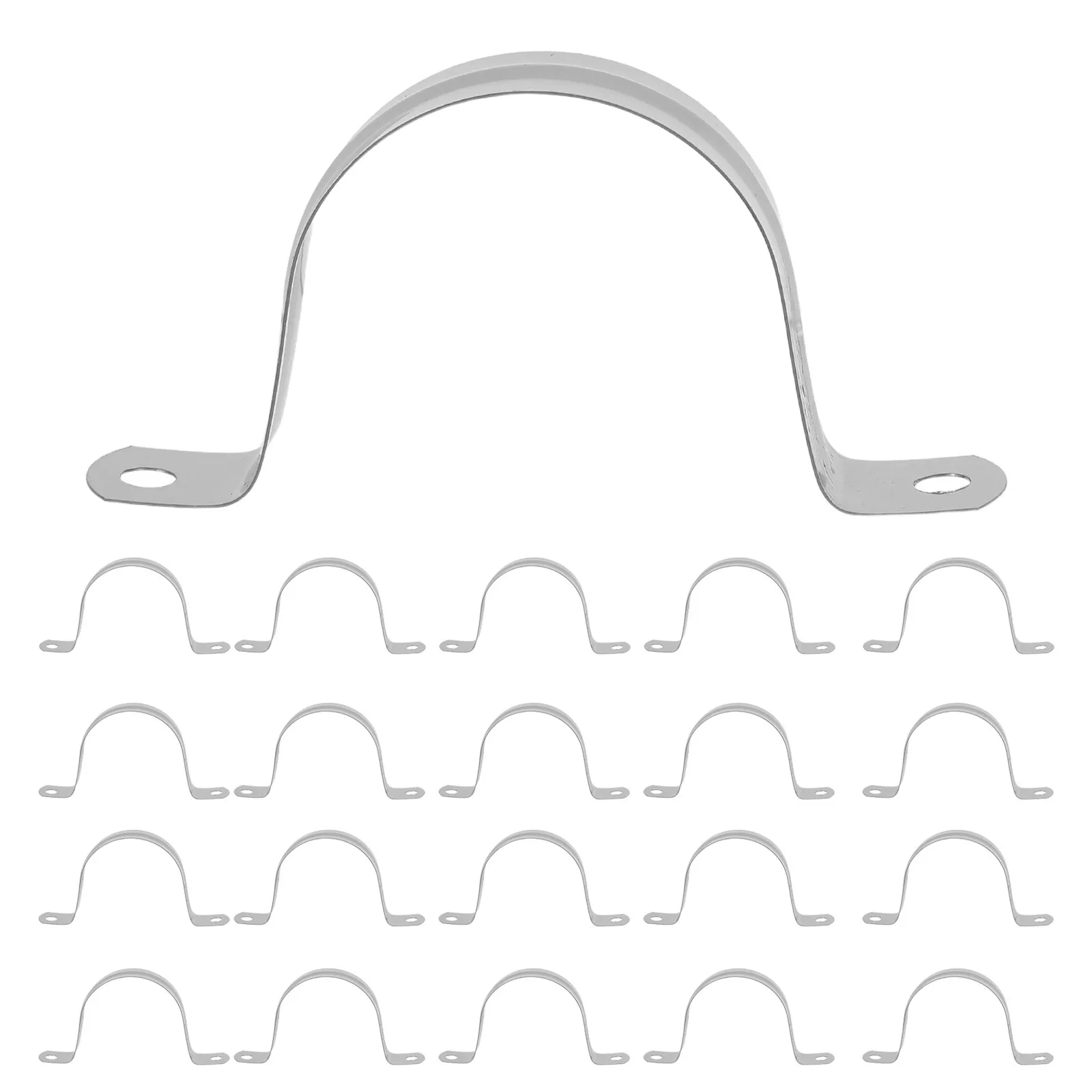 50pcs Stainless Steel Fixed Pipe Strap U-Shaped Bracket for Wall Mounting, EMT Conduit Clamp, Heavy-Duty