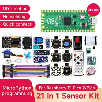 Yahboom Sensor Starter Kit Leren Kit Voor Raspberry Pi Pico2 Steel Diy Projecten Programmering Kit