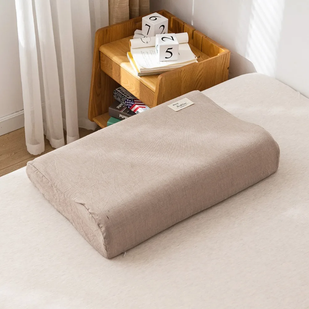 1PC Simple 30x50cm Latex Pillowcase Washable Cotton Memory Pillow Cover Comfortable Pillow Cover Case For Home Bedroom Sleeping
