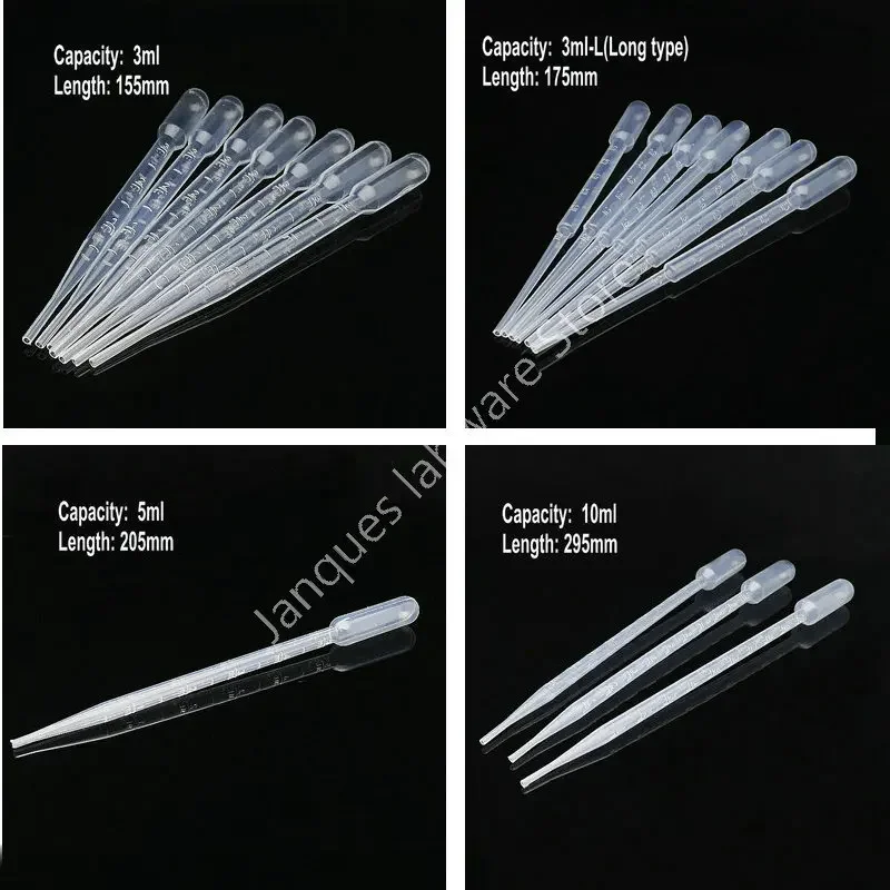 Laboratory 0.2ml 0.5ml 1ml 2ml 3ml 3ml-L 5ml 10ml Plastic Pasteur Pipette Transfering Disposable dropper