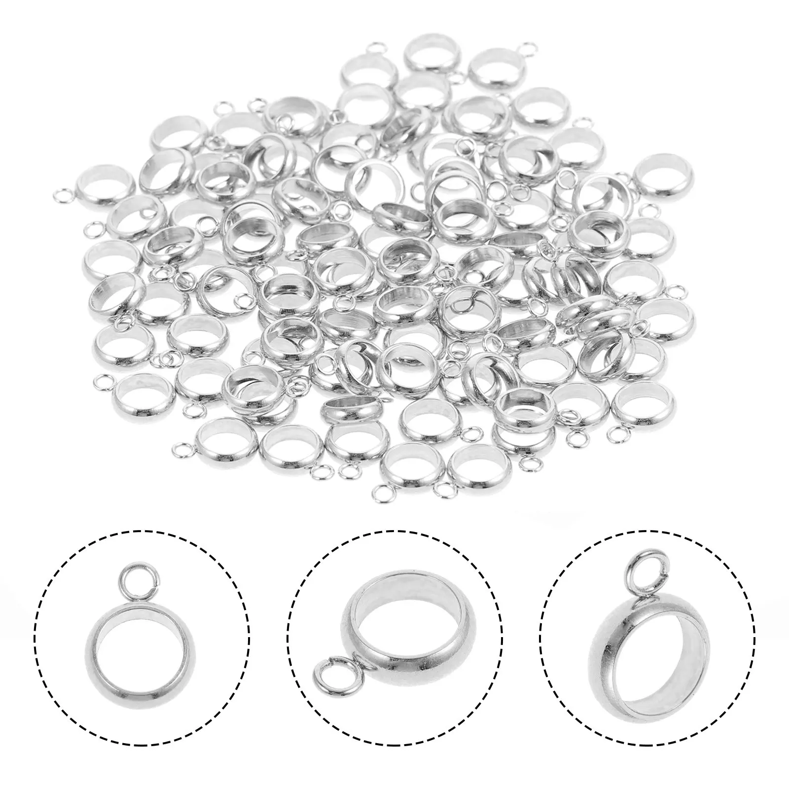 

100 шт. фурнитуры для ювелирных изделий из нержавеющей стали: прочные соединительные трубки для изготовления ожерелий и браслетов своими руками, сварные кольца-держатели для рукоделия