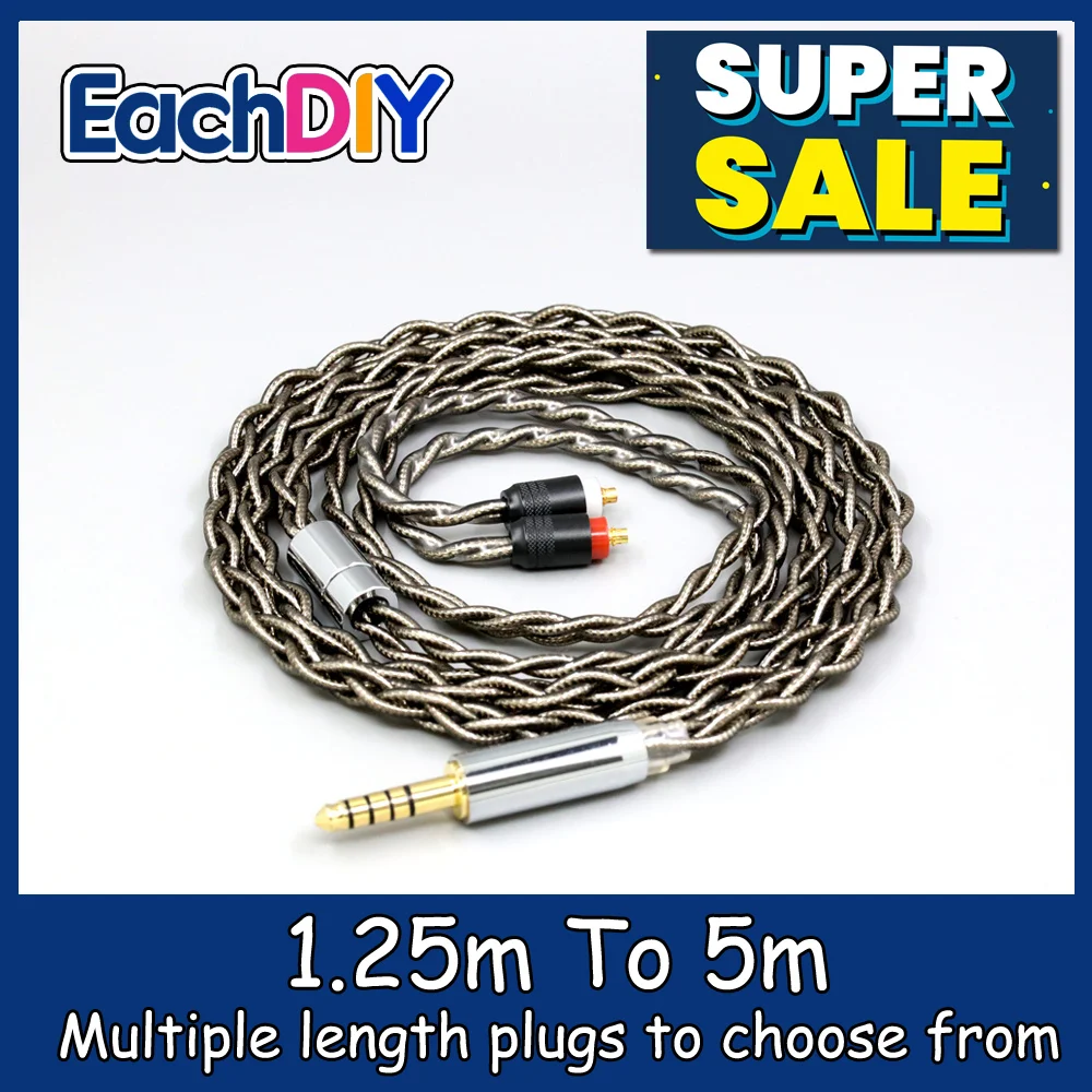 

99% Pure Silver Palladium + Graphene Gold Earphone Shielding Cable For Sony IER-M7 IER-M9 IER-Z1R Headset 4 core LN008216