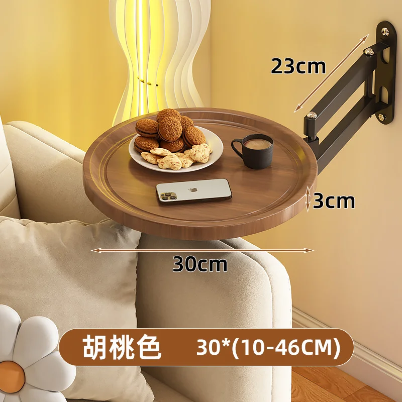 

Bedside Shelf, Small Foldable Rotating Storage Rack for Bedroom, Multifunctional Wall-Mounted Floating Sofa Side Table