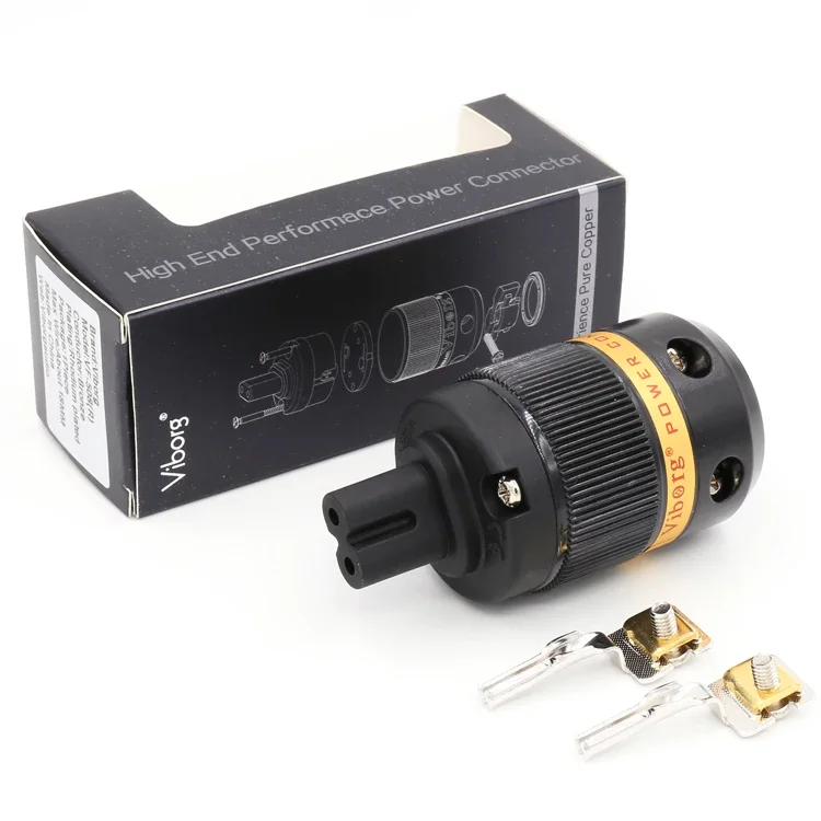 1 pièce Viborg 99.99% pur cuivre Rhodium Figure 8 IEC VF-508R C7 prise d'alimentation secteur femelle cuivre connecteur rette HiFi