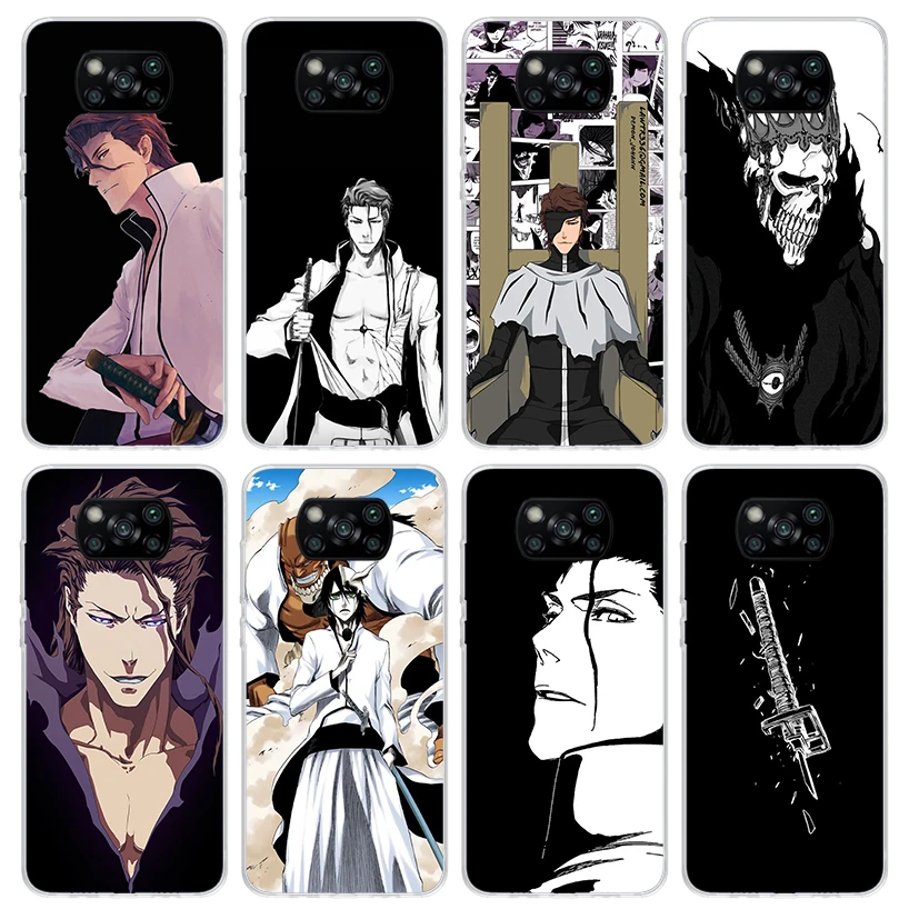 Bleach Aizen Sousuke Phone Case for Xiaomi Poco X6 X5 X4 X3 Nfc F6 F5 Pro F4 Gt F3 F2 F1 M5S M4 M3 5G Soft Cover Print Fundas